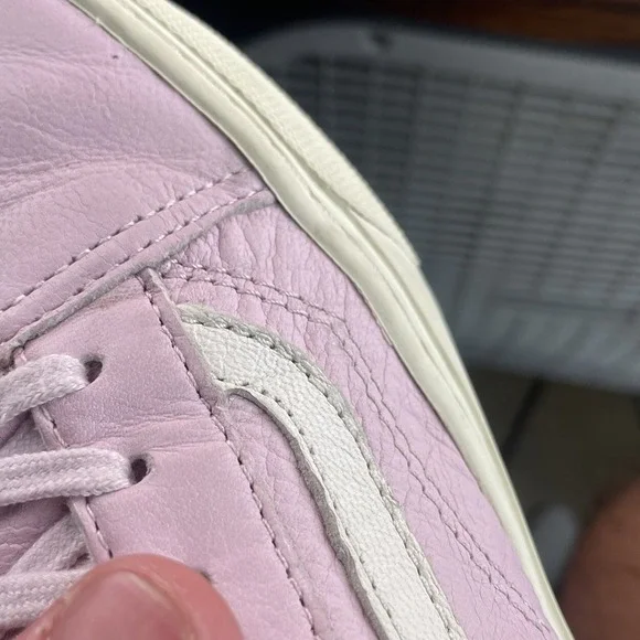 Van's Mens 6 Womens 7 Nude Pink Leather Old School Ultra Cush Shoes 500664 - Picture 9 of 12